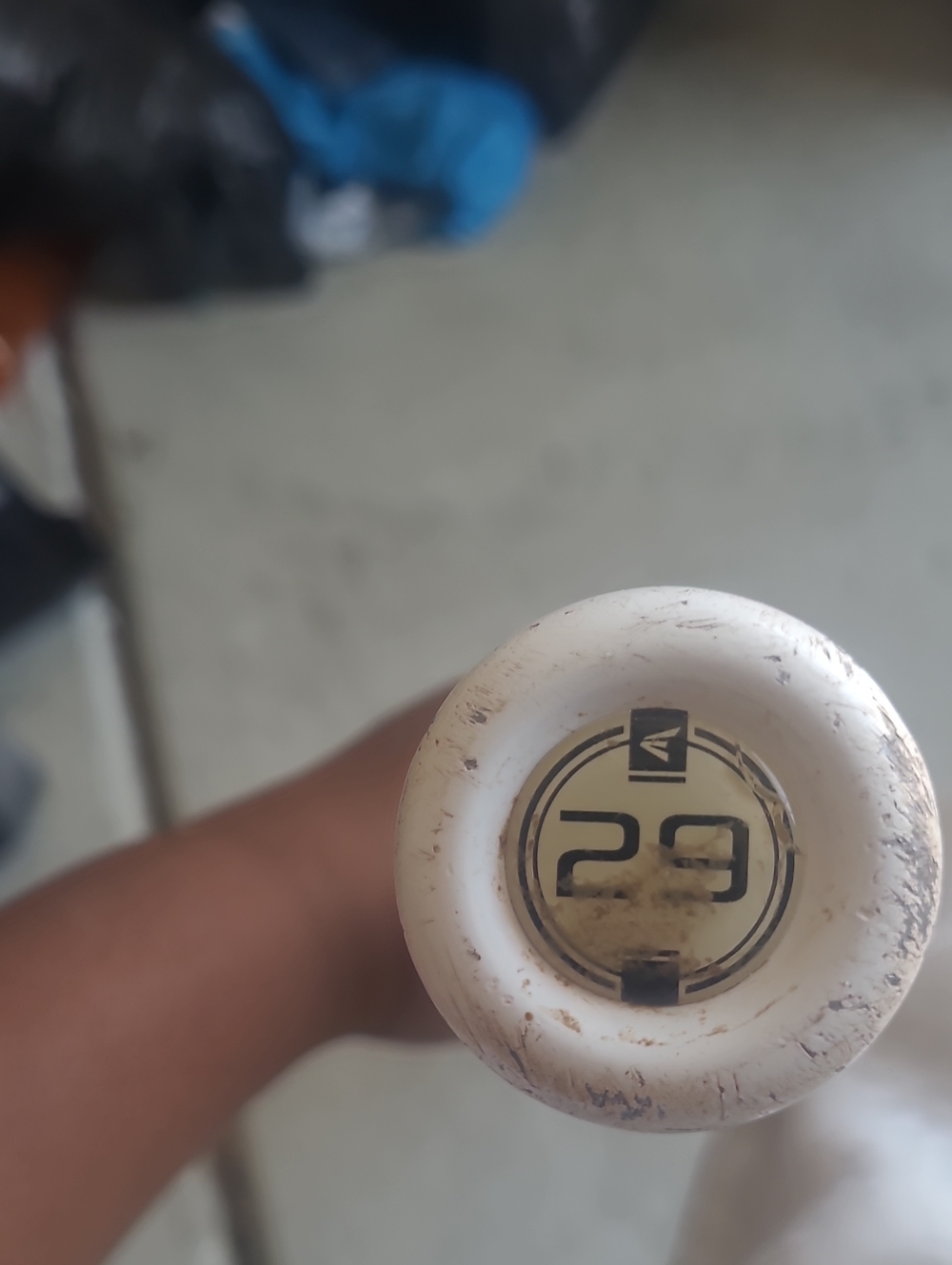 Baseball Bat End Cap - White